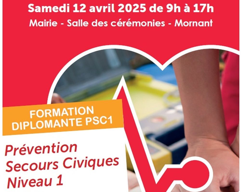 Formation diplômante PSC1<br>Samedi 12 avril